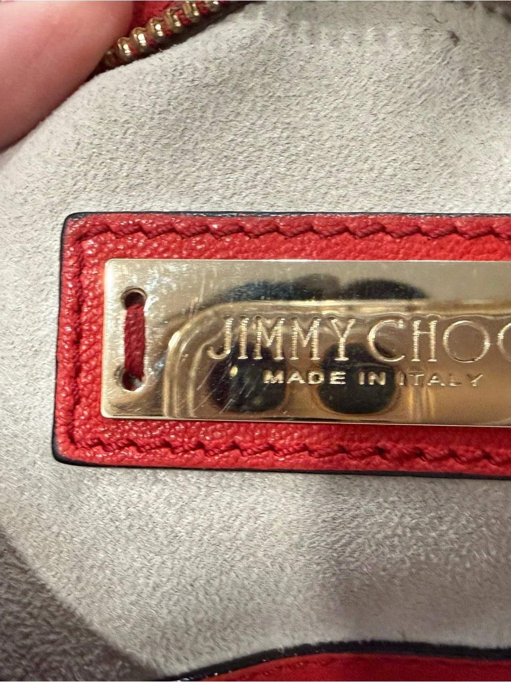 Jimmy Choo Solar Hobo Red Leather Exotic Snakeskin Trim Made Italy